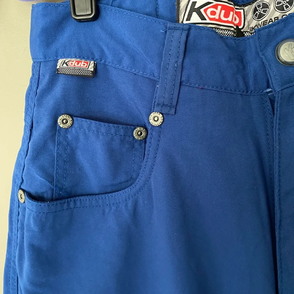 KIKWEAR KDUB Y2K Blue Baggy Wide Leg Landing Parachute Rave Jnco Inspired Sz 28
